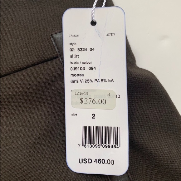 NWOT Akris Punto Aline Faux Leather Accented Skirt - Picture 12 of 13